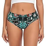 KATVEESC Womens Underwear Soft Teal Tribal Navajo Aztec Geometric Ethnic Pattern Briefs Ladies Panties