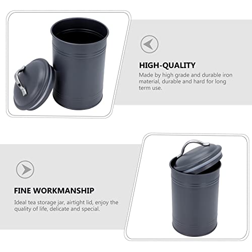 Zerodeko Farmhouse Tea Tin Decorative Kitchen Canister Jars With Lids Metal Rustic Vintage Storage Container For Flour Sugar Coffee Tea Black #TOP7