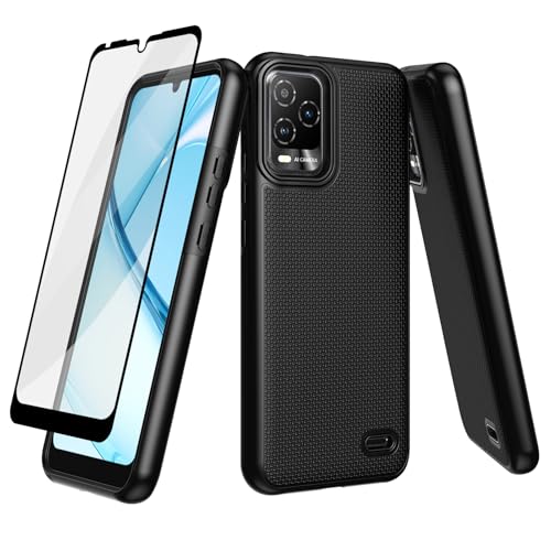 Ailiber for BLU View 5 Pro B170D Case BLU View 5 Pro Phone Case with Screen Protector Dual Layer Shockproof Protective Silicone Bumper Non Slip Back Heavy Duty Rugged Cell Phone Cover-Black