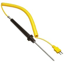 Dickson D605 Piercing Temperature Probe with Coiled Cable,200 to +1,650 degrees F, Stainless Steel, 4" Temperature Probe Length, 5 Cable Length