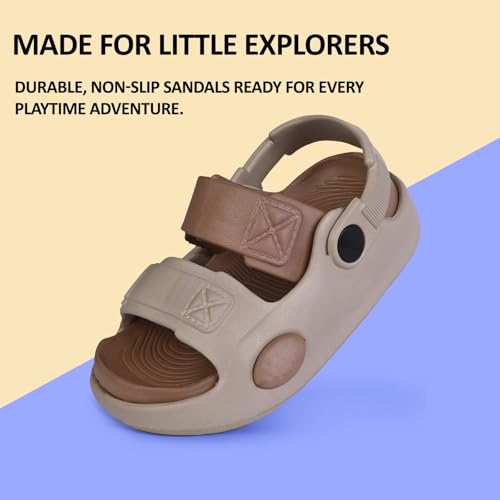 Image of GLJ Kids Comfort Clogs Sandals For Boy And Girl, 1 to 4 Years, Two-Strap Design, Easy To Wear Slip On, Dust and Waterproof, 7101
