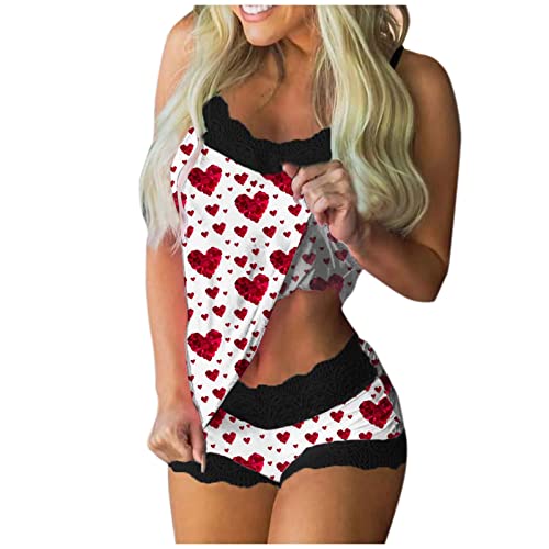 Little Dragonfly Sexy Underwear Women Cami Pajama Set Lingerie Sleepwear Lace Trim Short Pj Set #TOP8