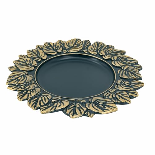 Platos cargadores redondos 14" hoja relieve 8 unidades miniatura 7