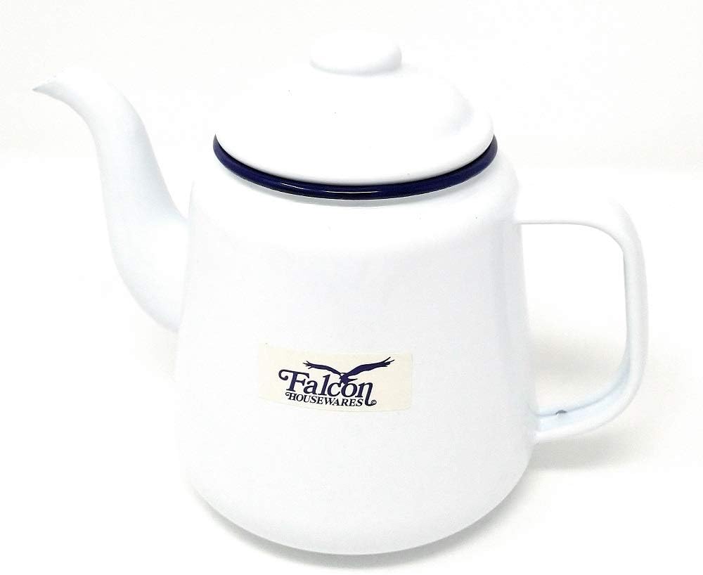 Falcon Housewares White Enamel Teapot.