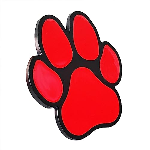 Calcomanía de huella de perro para coche universal, emblema de metal negro y rojo OnlyYou.X 3