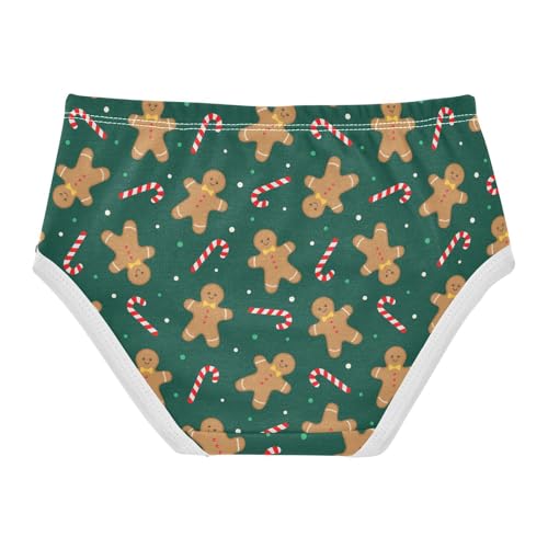 Little Girls' Soft Cotton Underwear Kids Breathable Comfort Gingerbread Man Candy Cane Panties Briefs Toddler Undies2