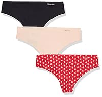 Calvin Klein Invisibles Thong 3PK Black/Beechwood/Star Print Beechwood M