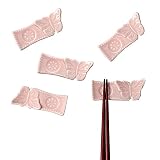 WAIT FLY Beautiful Carving Rectangular with Butterfly Shape Chopsticks Rest Set Spoon Stand for Knif