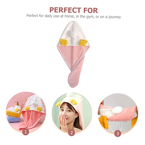 HOOTNEE Chapéu De Cabelo Seco De Lã Coral Bonés Elásticos Para Secador De Banho Bandanas Para Mulher