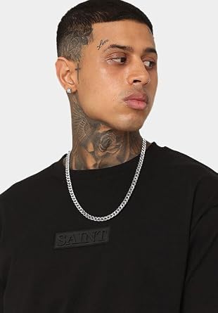 FindChic Cuban Chains for Men, Sturdy Stainless Steel Necklace, Silver/Gold/Black Curb Chains, 5/7/9/12mm, 14 18 20 22 24 26 28 30 Length, Men's Jewellery Gifts for Him(Come with Gift Box)