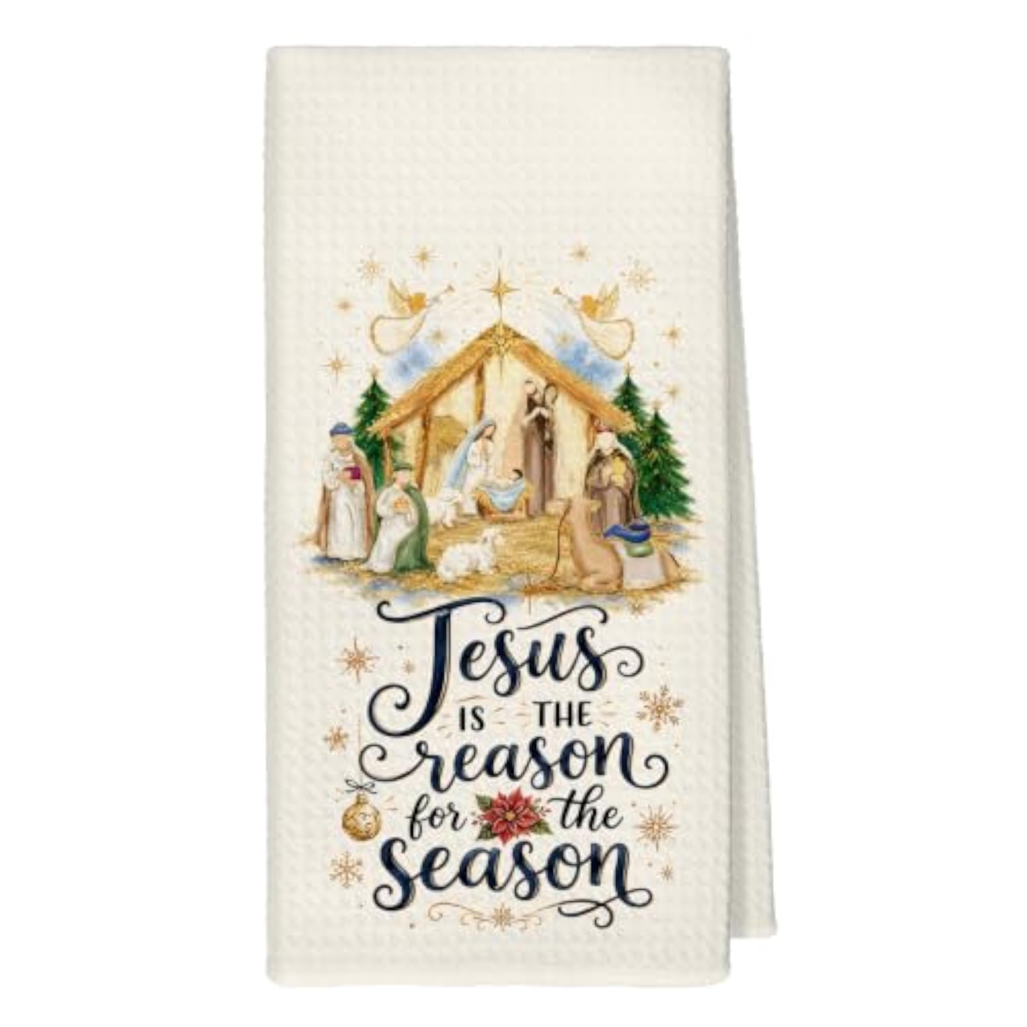 Christian Nativity Kitchen Towels, Christmas Decor