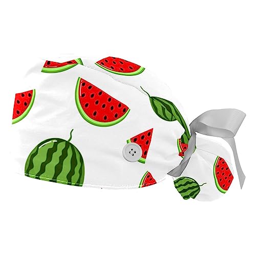 Berretti bouffant imprimé melon d'eau avec cappellini da lavoro réglables pour tous