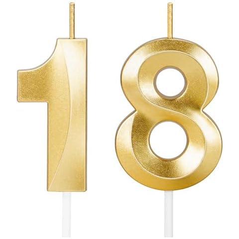 18th Birthday Candles,18th Birthday Decorations for Girls Boys,Happy Birthday Cake Topper for Men,18 Year Old Boy Birthday Gifts Cover