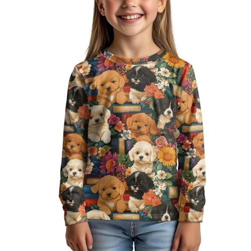 Image of WELLFLYHOM Long Sleeve T-Shirt for Boys Girls 3-16 Years Old Tee Tops Crewneck Pullover Shirts Fall Outfits