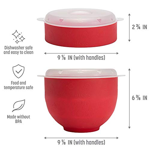 Goodful Silicone Popcorn Popper, Collapsible Hot Air Microwavable Popcorn Maker, Bowl Made Without BPA, Red by Goodful - Image 4