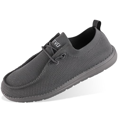 ASITVO Men's Wide Loafers & Slip-ons|Big Size Casual Slip on Walking Shoes|Width Toe Box, Dark Grey, 14.5 Women/13 Men