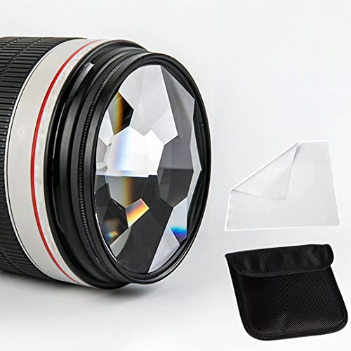77 mm Kaleidoskop-Glasprisma, Hauptobjekt, Mehrfachbrechung, Fotografie-Prismenfilter, Kaleidoskop-Prismen-Kamera-Glasfilter, variable Anzahl von Motiven, SLR-Fotografie-Zubehör