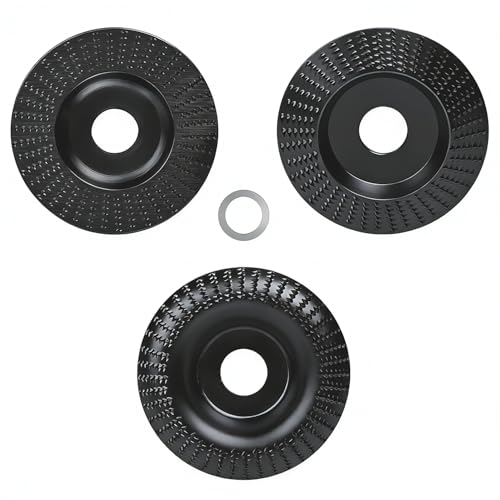 Frässcheibe für Winkelschleifer Holz 125mm Winkelschleifer Mit 8 Zoll(22 mm) Holz Schleifscheibe Schleifscheiben zum Formen, SchleifenundSchneiden (3PCS-Schwarz)