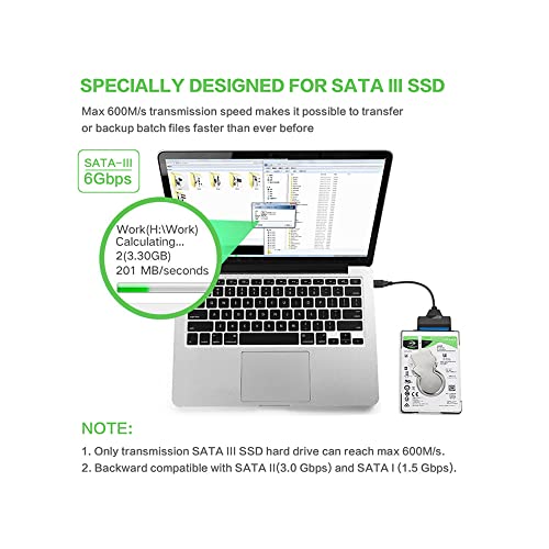 Cable Adaptador USB 3.0 a SATA para HDD SSD 2.5" 20 cm miniatura 4