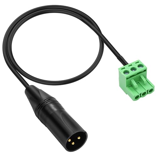 XMSJSIY XLR����3�s���t�F�j�b�N�X�P�[�u��XLR 3P�I�X��PHX3M NBKF/2EDG-5.08 3�s�� PCB�l�W�[�q�u���b�N�A�_�v�^�[�R�l�N�^�[�R�[�h �X�s�[�J�[�p -0.4M/1.3�t�B�[�g