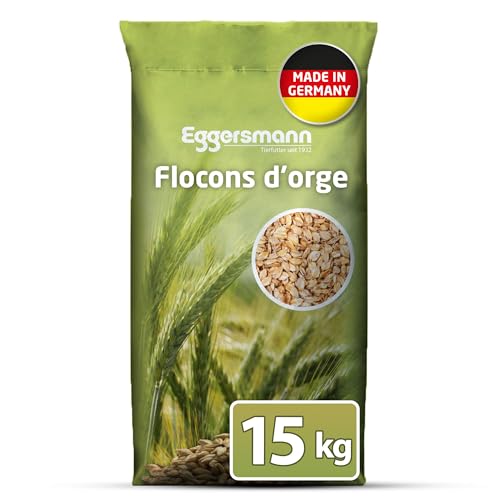 Eggersmann Flocons d'orge 15 kg – Aliment Unique à Haute teneur en énergie – Flocons d'orge adaptés aux Chevaux, poneys, Poules et Petits Animaux – Idéal pour Les intolérances à l'avoine
