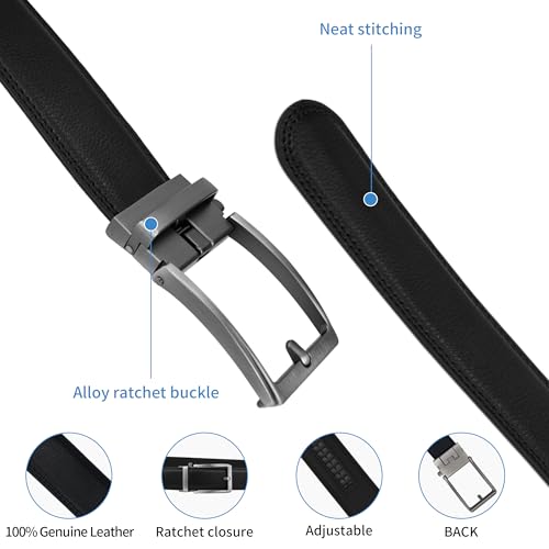 Genuine Leather belts for Men, Ratchet Belts, 100% Cow Leather, Dress Pants, Casual Ratchet Belt, Gifts2