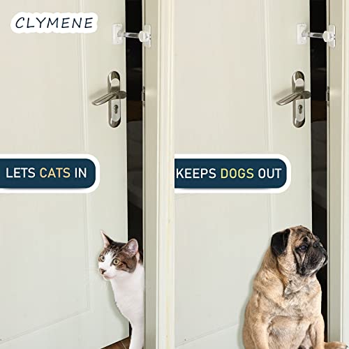 CLYMENE Kindersicherung Tür - Klemmschutz für Türen, Verstellbarer Türstopper Türriegel - Bequemer Zutritt für Katzen & Erwachsene - Keine Haustiertore oder Katzentüren mehr (Transparent)