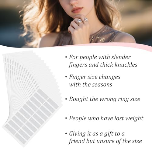 Thinp 195 Pcs Smart Ring Size Adjuster, Invisible & Multiple Sizes - 2