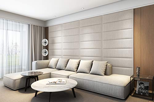 Art3D H10030B Upholstered Headboard, 39.4"X11.8", Ivory #TOP2