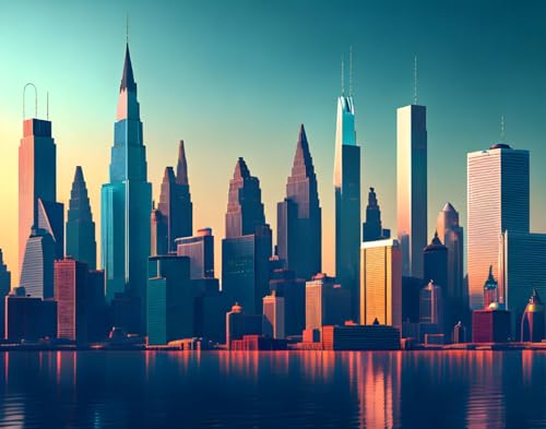 Skyline of Detroit affiches sur toile pour habiller un grand mur vide tableau 58 x 90 cm
