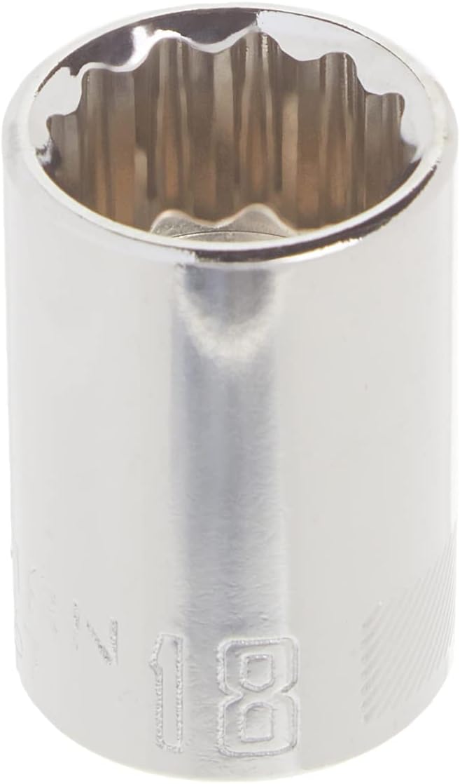 CRAFTSMAN Shallow Socket, Metric, 1/2-Inch Drive, 18mm, 12-Point (CMMT44267) (Pack of 3)
