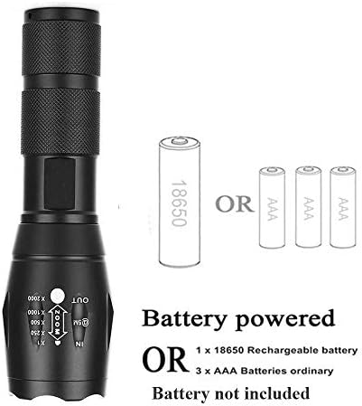 WESLITE Red Light Torch, LED Hunting Torch with Red Light Signal Torches Focus Adjustable Red Tactical Flashlight 1 Mode for Astronomy Night Vision Hiking