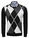 Match – Herren Golf Argyle Pullover Weste, passen Sie zu Ihren Hemden oder Freizeithemden, Sie können mit so vielen Kragenhemden, Anzügen, Jeans, stilvollen Denim-Hosen, Freizeithosen, Mänteln oder lässigen Hosen für den formellen und täglichen Look kombinieren. Perfektes Geschenk für Familie, Freunde oder Freund.