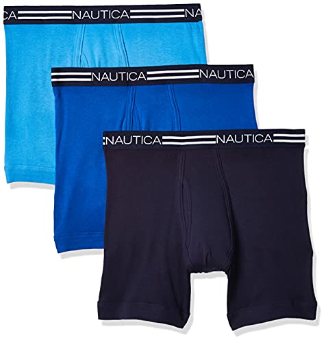Nautica Męskie spodenki retro (3 sztuki), niebieski morski/aero/kobalt., M
