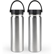 Olympia Tools 24oz Insulated Water Bottles Bulk 2 Pack,Stainless Steel Double Wall Sport Bottle with Lid,Metal Reusable Thermoses Cup with Hand Cap for Cyclists,Hikers Set of 2