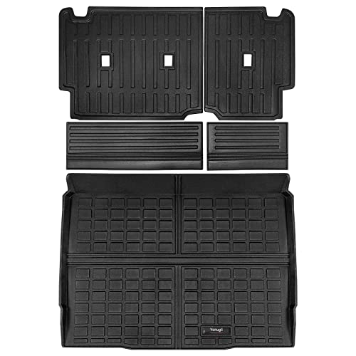 Yonugli For 2021 2022 2023 Ford Bronco 4-Door Cargo Liner Rear Trunk Mat And Backrest Mats Bronco Accessories All-Weather Odorless #TOP5