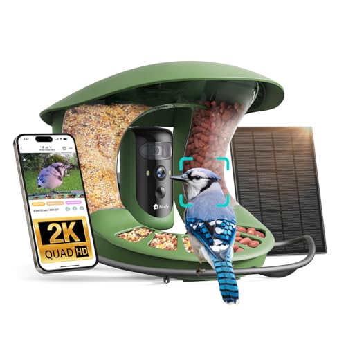 Birdfy Upgraded Bird Feeder Camera with Dual-Lens, Auto-Trace, High-Definition Bird Camera: Auto Identify, Alert, Smart Capture, Bird Watching Gifts