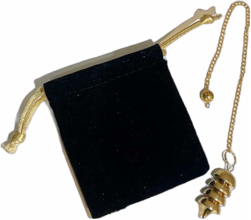 Péndulo metálico, Péndulo Adivinación Egipcio OSIRIS, Pendulo de Radiestesia con Testigo, péndulo esotérico, Magnetizador, Zahorí, Clarividencia, Esoterismo (Egipcio dorado)