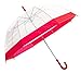 Pier 17 Clear Bubble Umbrella with Birdcage Structure and Vinyl Trim.