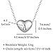 MiiFort B Initial Letter Love Heart Pendant Necklace Personalized Name Necklaces Birthday Jewellery Gift for Women Granddaughter Sister Silver Stainless Steel