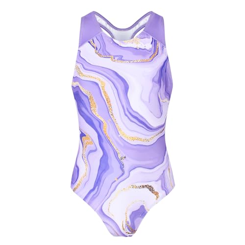 JESKIDS Girls One Piece Swimsuit Athletic Racerback Bathing Suit for Swimming 4-13 Years