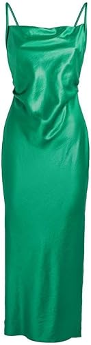 Nanushka Vestido Midi con Espalda Descubierta en satén Verde Esmeralda Segunda Mano