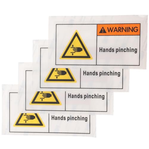 ABOOFAN 4Pcs Hand Injury Warning Sign Machinery Equipment Safety Sticker Caution Sign for Pinching Risk Self-Adhesive Warning Labels for Industrial Use