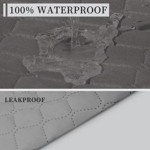 Issuntex Double Protection 100% Waterproof Loveseat Sofa Covers For Living Room, Couch Covers For 2 Cushion Couch Sofa, Reversible Furniture Protector Sofa Cover For Dogs (Loveseat, Gray/Light Gray) #TOP2