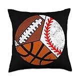 Football Baseball Basketball Player Funny Ball Sport Throw Pillow