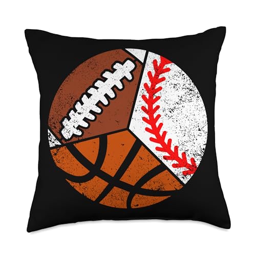 Football Baseball Basketball Player Funny Ball Sport Throw Pillow