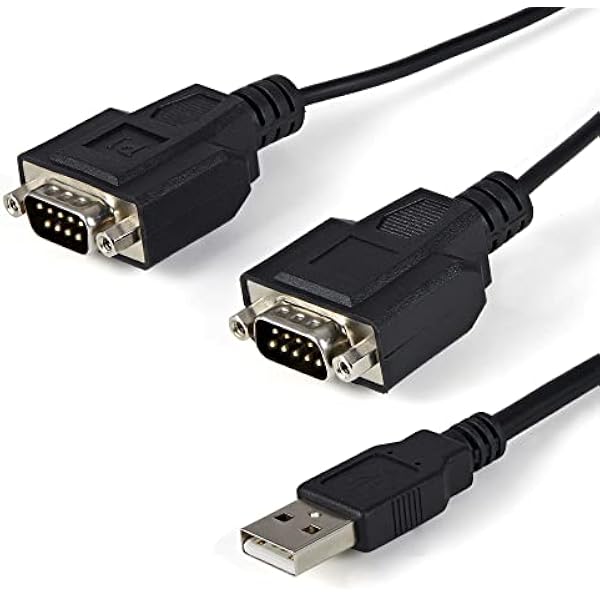 StarTech.com Adapter USB na szeregowy - 2 porty - zatrzymanie portu COM - FTDI - kabel adaptera USB na RS232 - konwerter USB na szeregowy ICUSB2322F czarny