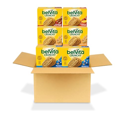 belVita Breakfast Bars Biscuits Variety Pack, 4 Flavors, 30 Total Packs, 6 Boxes (4 Biscuits Per Pack)
