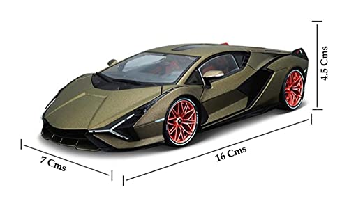 Image of Invite Enterprise Exclusive Alloy Metal Pull Back Die-Cast Car 1:32 Lamborgini Sian Diecast Metal Pullback Toy Car With Openable Doors, Light Music Boys Gifts Toys For Kids(1:32 Sian - Green)