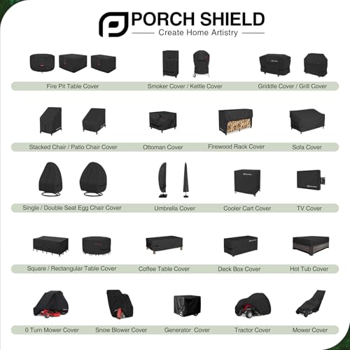 Porch Shield Patio Stackable Chair Covers - Waterproof Outdoor Stack of Chair Cover 2 Pack - 27W x 33D x 46H inch, Black by Porch Shield - Image 8